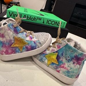 Designer Kids Tie-Dye Sneakers with Gold Star